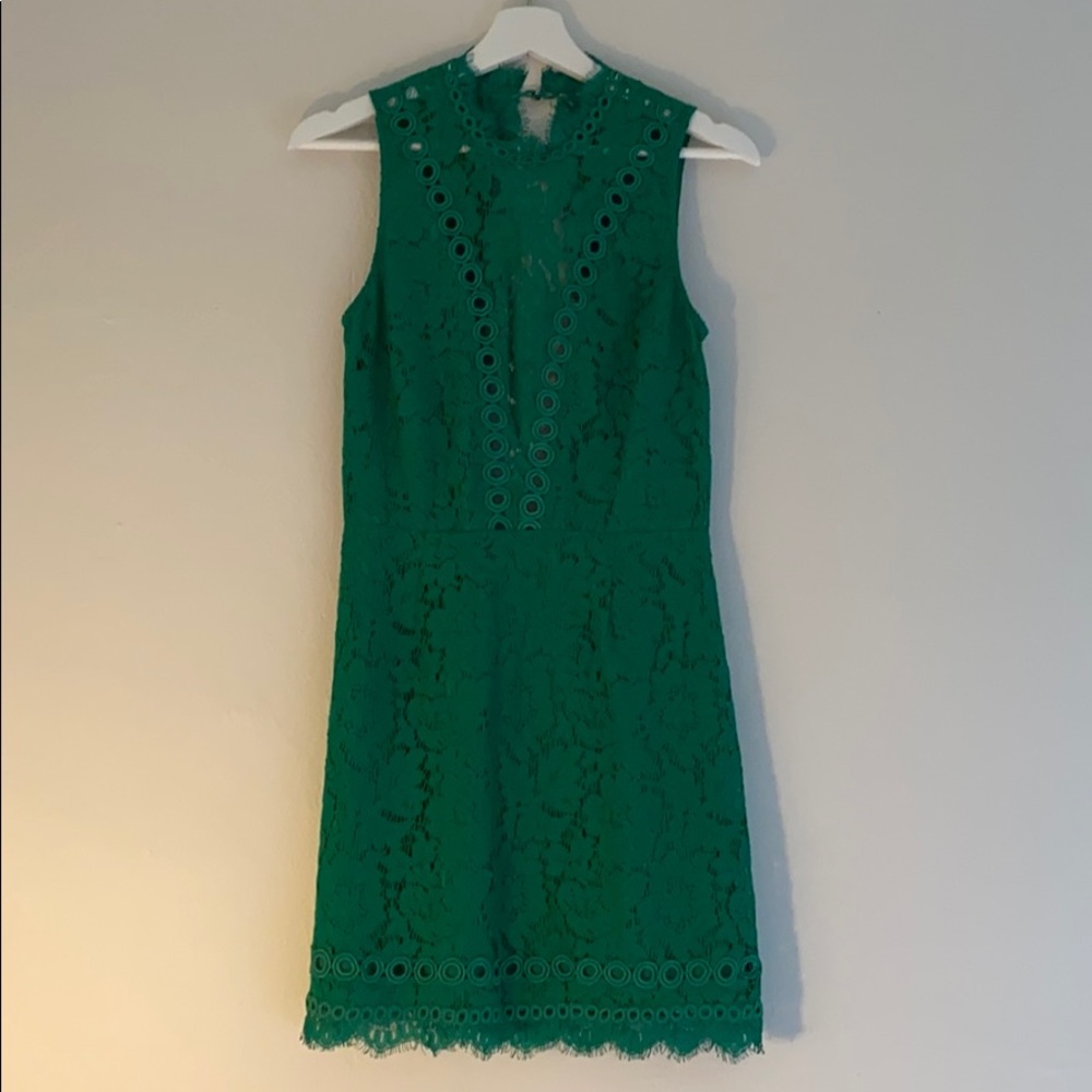 Open back lace mini dress